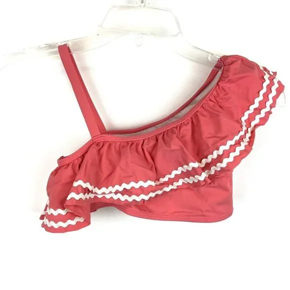 Janie And Jack Girl’s One Shoulder Pink Bikini Two Piece Swimsuit Set Size 10